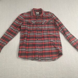 Fox Racing Men's Size M Redlannel Plaid ButtonS Pocket Shirt Soft